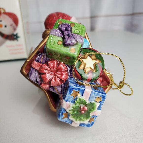 Fitz & Floyd Snowman Ornament Frosty Folks 2002 Ceramic Christmas Holiday Winter - Picture 4 of 9